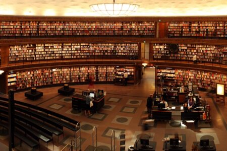 Students Take a look around college library